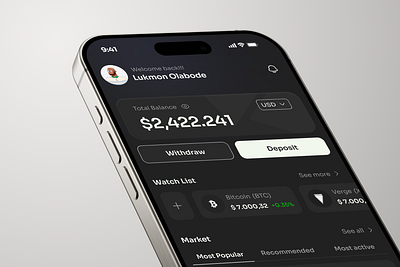 Cryptocurrency Mobile App bitcoinapp crypto cryptocurrency ui web3 web3app