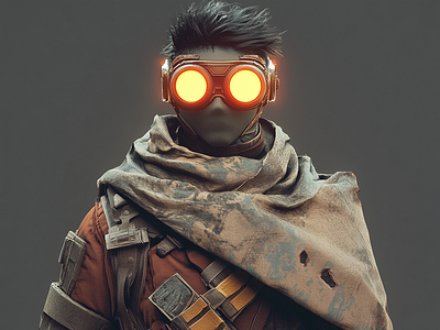 Wasteland Scout 3d modelling cgi desert goggles r1n7t0xb