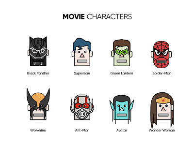 Movie Characters 2 avatars cartoon design hollywood illustration