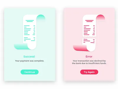 Daily UI 011 Flash Message app app design bank daily daily ui daily ui 011 design error flash message gradient illustration mobile mobile app payment pink redesign success ui ux vector