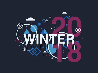 Winter of 2018 blue cold dribbble icon illustration illustrator logo purple white winter
