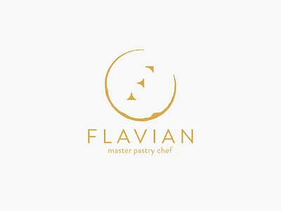 Flavian - pastry chef chef cookies f flavian food gold icon master minimalist monogram pastry personal logo sweets