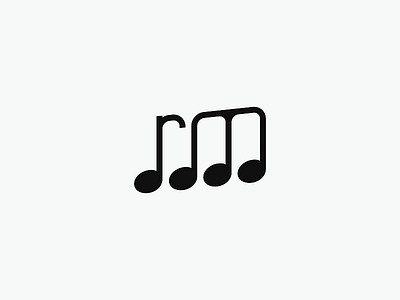 RM monogram icon logo minimalist monogram music musical notes personal logo