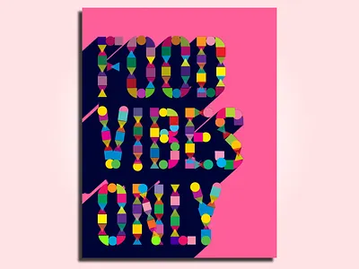 Food Vibes Only food geometric geometric art illustration poster typography ui vector