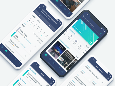 Rental Market App app blue calendar clean design green ios iphone typography ui ux vector