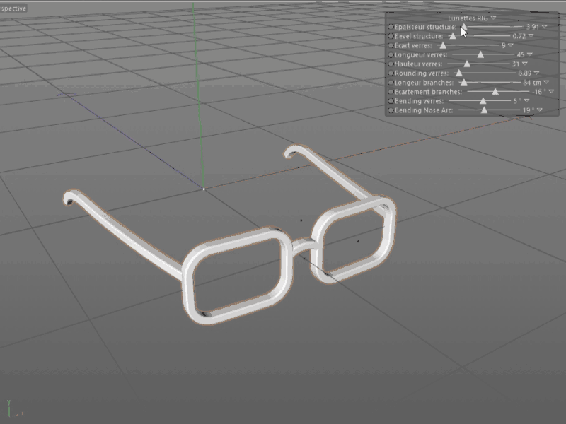 C4d Glasses Rig cinema4d glasses procedural rig xpresso