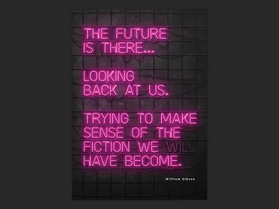 Cyberpunk quote - neon artwork graphic design neon poster typograhy