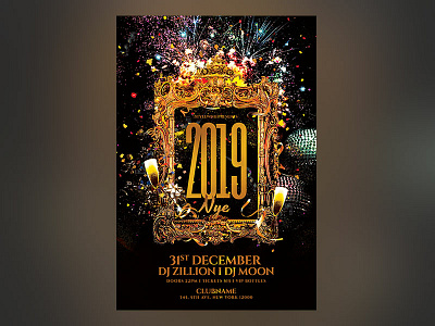 New Year Flyer dark firework fireworks flyer graphic design light new year new year party new year party flyer night nye nye flyer nye party photoshop poster psd template templates