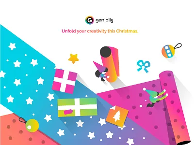 Unfold your creativity this Christmas artdirection branding color design digital genially gradient icon illustration ui vector web website