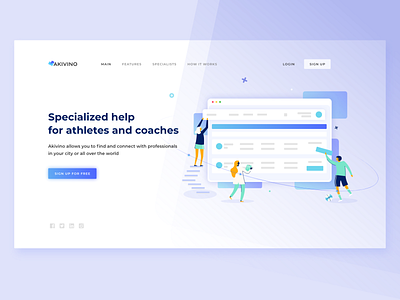 Akivino landing page business design doctor illustration landing page specialist ui uidesign ux uxui vector web deisgn