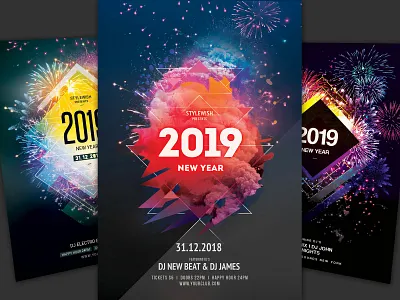 New Year Flyer Bundle Vol.13 abstract celebrate celebration creative creative app dark download firework fireworks flyer flyer design graphicriver light night photoshop poster psd shapes template templates