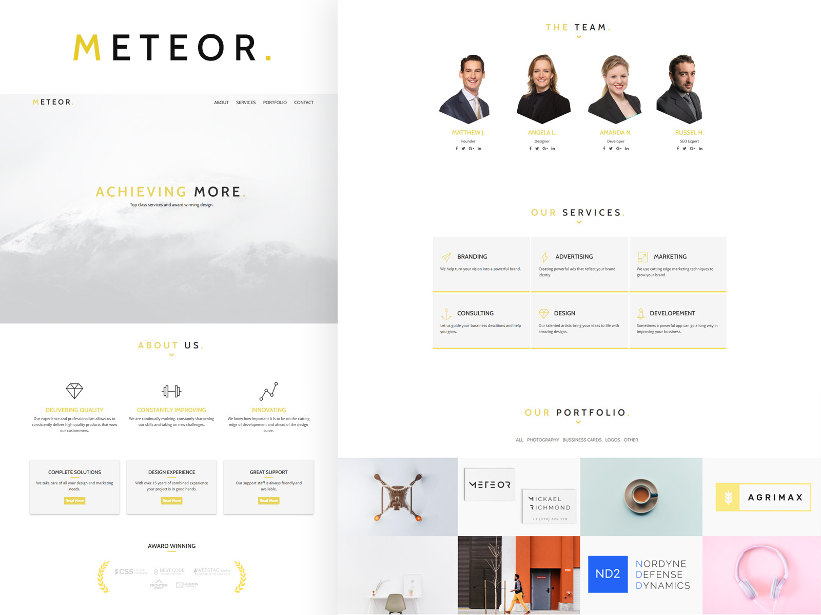 Meteor Creative Agency Template agency clean corporate creative design modern site template ui web webdesign