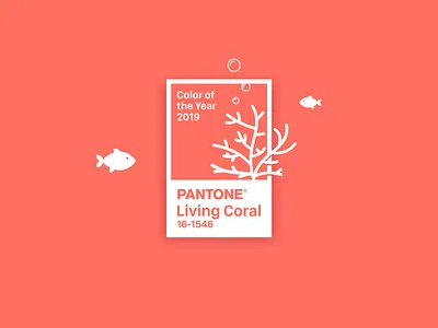 Pantone color of the Year 2019 2019 color coral coral living ff6f61 fish illustration pantone