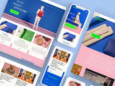 Showcase Ireland blue branding craft design fashion ireland jewelery pink typography ui ux video website