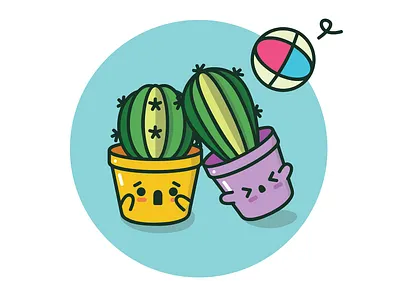 CacToss cactus character design flat graphic icon illustration illustrator vector