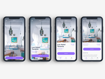 Rooms Hotel Booking App UI Kit app blog clean design ios iphonex listing mobile modern sketch travel ui ux