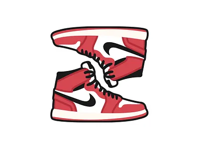 NIKE Air Jordan 1 app basketball fashion figma flat hypebeast illustration illustrator jordan jordan1 love marvel mj nike nike air max red scetch sneakerhead sneakers vector