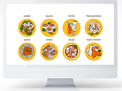 Custome Icons digital digital illustrations food food and drink icon set icons icons pack restaurant