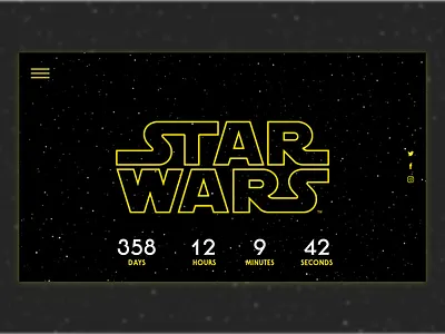 Daily UI 014 - Countdown Timer black count countdown timer countdowntimer daily ui design movie promo star wars typography ui ux web website yellow