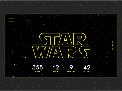 Daily UI 014 - Countdown Timer black count countdown timer countdowntimer daily ui design movie promo star wars typography ui ux web website yellow