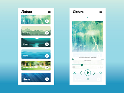 Ambient Music App adobexd app design mobileapp ui ui concept uidesign uiux userexperiance userexperiencedesign userinterface userinterfacedesign ux