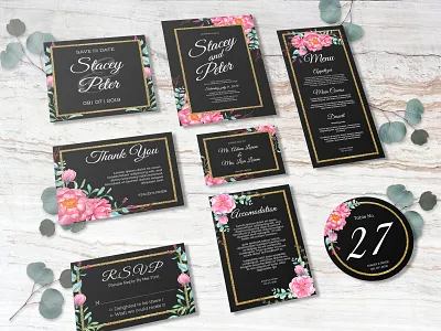 Set of lovely watercolor rose pink wedding invitation botanical bouquet card design floral flower greeting illustration invitation leaf love nature pink rose set spring summer vintage watercolor wedding