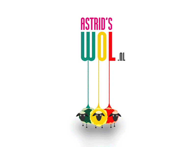 Logo Ident "Astrid's wol" 2d after effects animation branding creative design gif illustration logo logo idea logo ideas logo identity sheep spsstudio spsstudionl vector wool