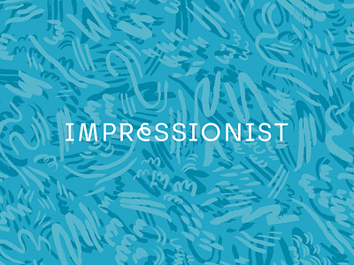 Impressionist branding graphic design lettering logo pattern design typography