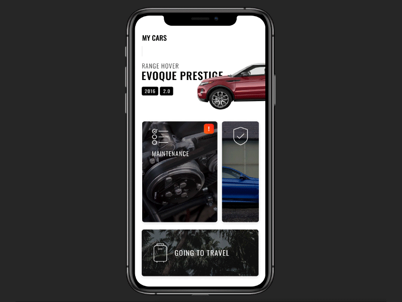 Car Management App app app animation app concept car app invision studio invisionapp invisionstudio iphone x ui ux design uidesign user interface design