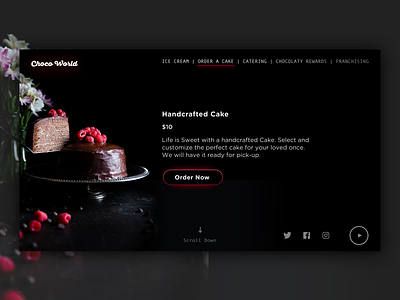 Choco World black black white colors creative dark design food raspberry red sketch app ui uidesign ux ui word