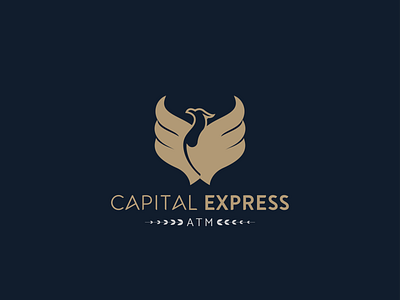 Capital Express ATM logo branding falcon flat logo icon minimal logo modern art security logo vector