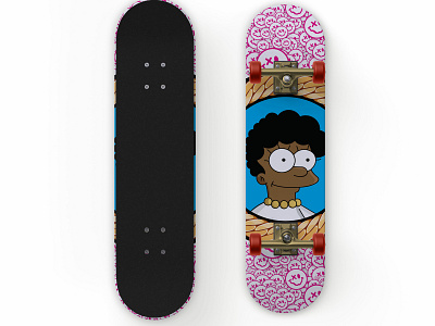 Melanin Lisa Unchained Skateboard Deck adobe xd african american branding cool design dmv graphic design helvetica illustration lisa simpson melanin pattern repeat pattern simpson skate deck skate or die skateboard the simpsons vector washington dc