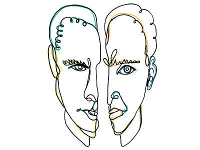John/Nick Lineart faceoff john travolta line art logo nickolas cage paper