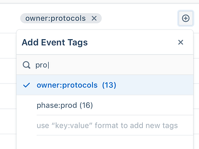 Protocols Event Tags ui