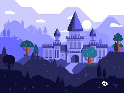 Castle of Flatlandia ai animation art cartoon castle character design designer dribbble elixir flat gameofthrones illustration illustration art inspiration poland ui ux vector violet