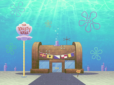Just remember, P.O.O.P.! 🍔 bikini bottom burger cartoon grit illustration krusty krab spongebob texture vector