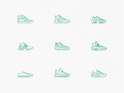 Shoe Icons 2.0 artwork converse design digital art icons illustration jordan new balance nike shoes vans vector