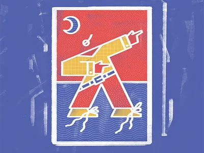 Cool Guy, Dr. Plaid Nelson character digital figure halftone illustration moon pattern plaid texture