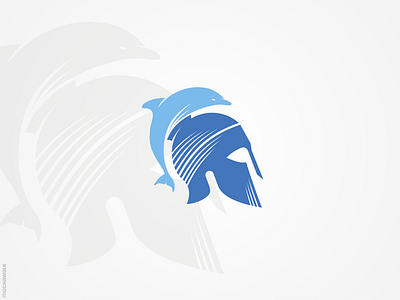 Ocean Guard Logo armor blue design dolphin guard helmet identity knight logo logodesign logomark ocean sea spartan warrior