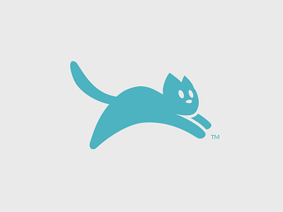 Pouncing Cat Logo abstract cat logo logomark minimal pounce veterinarian