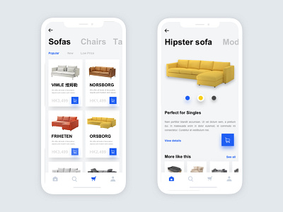 Furniture APP Part 1 app design ui