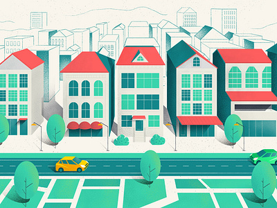 Qwill Scene 02 animation 2d city design illustration motion motion design street