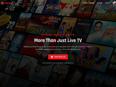 Moviez - Online Movie Video Tv Show Bootstrap Template bootstrap 4 css3 design film html 5 movie template streaming app template watch website