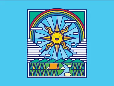 Under the Sun camp camping cute icon illustration stickers sun t shirt tees