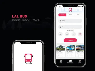 LAL BUS iPhone APP Design app app design best design bus bus booking design interaction iphone logo mobile red
