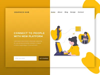 Web Template Design (header Part) clean design dribbble illustration landing design minimal ui ux