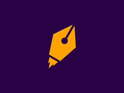 Rocket / Pen fire firework garnys geometric geometrical glow heat hot identity logodesign mark minimal minimalist missile pen rocket space spaceship ui ui ux