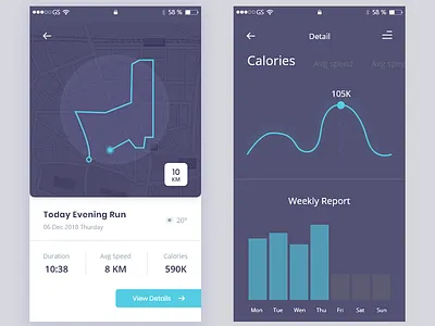 Tracking app UI app design detail detail page tracking ui