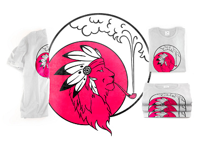 The last illustration in a pack for vape shop animal cigarette design illustration lion peacepipe pink smoggy smoke smoking t shirt t shirt design vape vaper vector