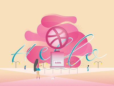 Hi Dribble illustration vector